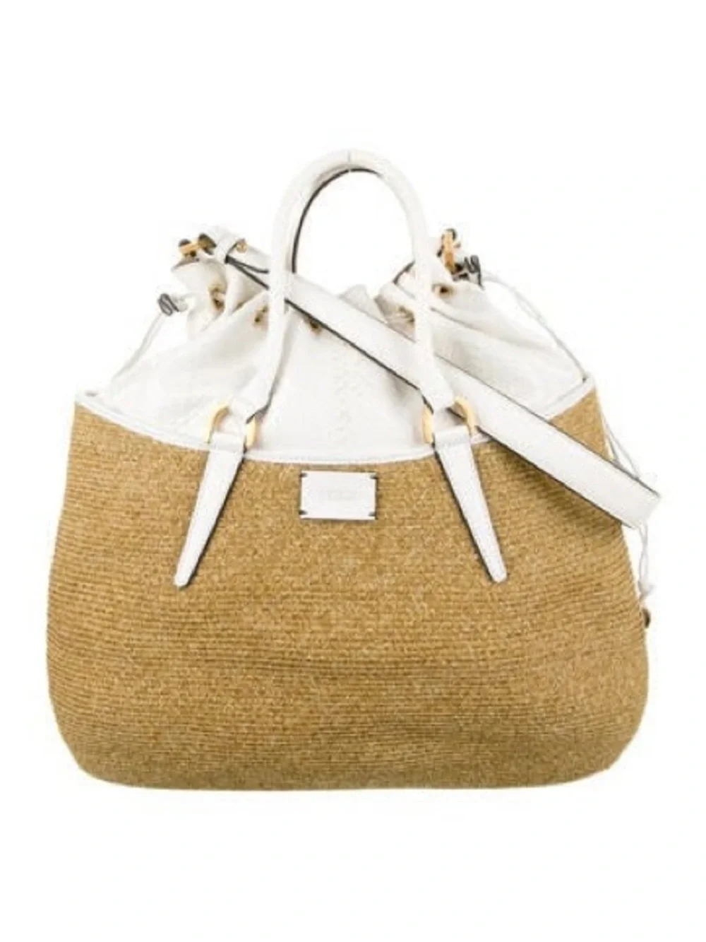 Fendi White & Tan Tote Authentic - Picture 3 of 15